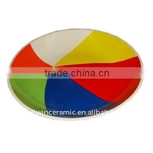 Hand-painted Ceramic Beach Ball Plate thumbnail-1