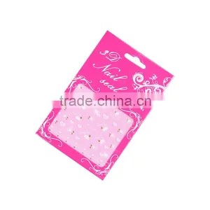Hot Sell Nail Art 3D White Lace Sticker Decals Decoration With Small Diamond thumbnail-5