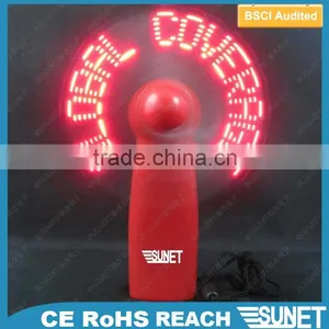 SUNJET 2016 Souvenir Gift Electric Plastic Programmable Led Message Fan thumbnail-2