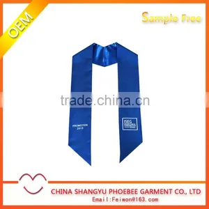 Royal Blue Imprinted Shiny Satin Plain Stoles thumbnail-1