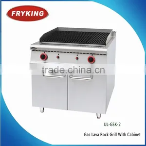 Commercial Gas Powered Lava Rock Grill With Cabinet thumbnail-1