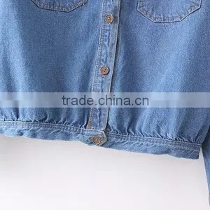 Cheap China Wholesale Clothing Two Pockets Front Denim Jacket thumbnail-5