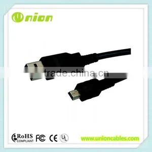 Short USB 2.0 A Male to Mini 5 Pin B Data Cable thumbnail-1