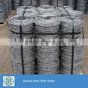 14#x14# Hot Dipped Galvanized Double Twist Barbed Wire thumbnail-2