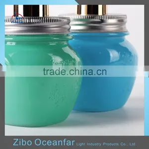 Hot Sale Colored Empty Square Pump Lid Glass Mason Jar thumbnail-3