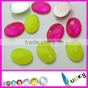 Sew on Stone Resin Stone Glue on Flatback Rhinestone Oval Shape With/without Holes thumbnail-1