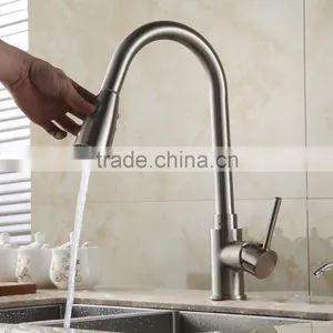 Professional Manufacture Satin Nickel Kitchen Faucet thumbnail-3