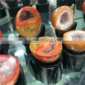 Natural Red Chinese Zhanguo Agate Geode Cornucopia Crystal Ornaments thumbnail-4