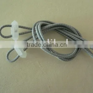 Cool Gray & White Round Elastic Shoelaces thumbnail-1