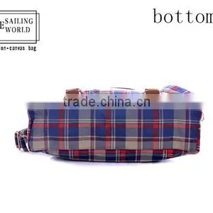 Hot Selling Colorful Plaid Canvas Lady Messenger Bags thumbnail-4