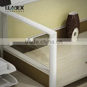 Luxury Wooden Open Workstation Partition Modular Cubicle Office 4 Person Workstation thumbnail-4