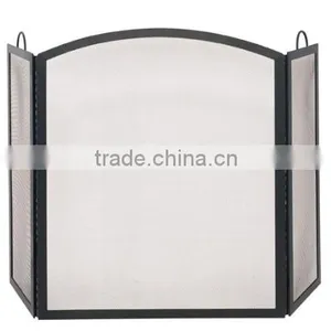3 Fold Black Wrought Iron Screen With Arch Top thumbnail-1