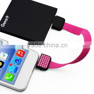 Low Price Wearable Usb Cable Purple Bracelet Usb Micro Data Cable for Iphone thumbnail-4