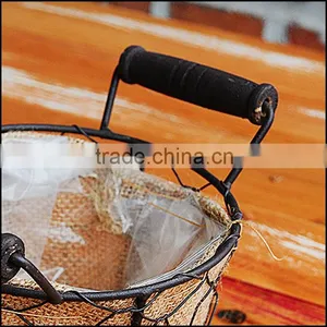 Hand Weaving Wire Basket With Jute Liner thumbnail-4