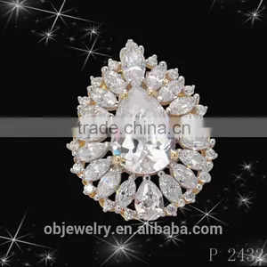 Hot New Retail Products Stainless Steel or Brass Big Stone Pendant Design Gold Jewelry thumbnail-2