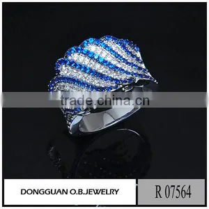 Imitation White Gold 925 CZ Ring Fashion America Style Chinese Silver Jewelry Ring thumbnail-2