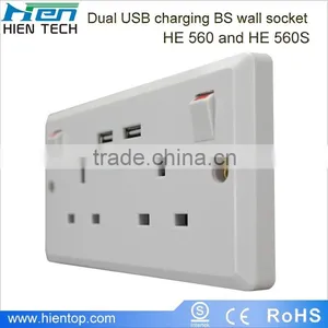 BS 13A Universal Socket Outlet 2 Gang UK Standard Electric Socket With USB thumbnail-3