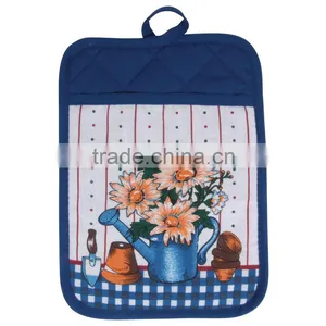 Silk Screen Pigment Printing 3 Pcs Cotton Kitchen Set Kitchen Textile Wholesale Oven Mitten & Pot Holder thumbnail-2