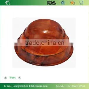 W601 Woven Wood Bowls Round Shape for Salads or Snacks thumbnail-2