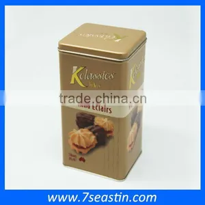 Recyclable New Design Square Metal Cookies Tin Can From Dongguan Factory thumbnail-2
