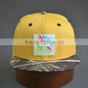 Hot Style Yellow Flat Brim Cap and Flat Cap Wholesale thumbnail-3