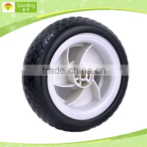 Garbage Bin Wheel Double 8 Inch Lawn Mower Garden Cart Plastic Wheel thumbnail-1