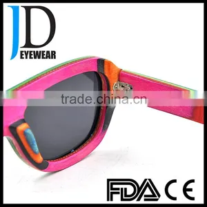 Custom Made Cat 3 UV400 Funny Sunglasses, Fashion Flat Top Aviator Wood Sunglasses thumbnail-5