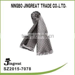 2015 Warm Woven New Style Grey Plaid Men Custom Scarf thumbnail-1