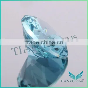 Wuzhou Hotsale AAA Garde 120# Round Aquamarine Blue Spinel Gemstone thumbnail-2
