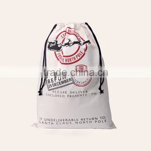 Fast Shipping Wholesale Santa Sacks White Red Bag With Drawstring Wholesale Santa Sacks thumbnail-6