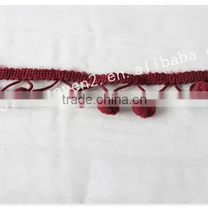 Hot Sales Cute 2cm Width Polyetser Indian Pom Pom Trims for Garment/bags thumbnail-4
