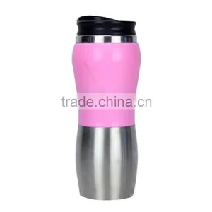 Car Water Bottle 450ml Travel Mug Stainless Steel Peanut Water Bottle With Plastic Lid and Glass Gripper thumbnail-2