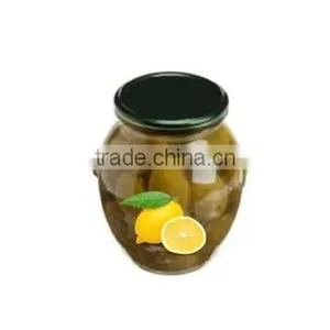 Stuffed Green Olives With Lemon. Top Quality 100% Tunisian Olives.Stuffed Olives With Lemon, Table Olives. 370 ml Glass Jar thumbnail-2