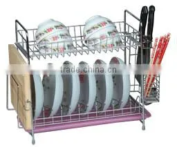 2 Tier Metal Dish Rack With Tray thumbnail-1