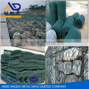PVC Coated Hexagonal Gabion Box For Flood Control / Stone Cages / Slope Protection Wire Mesh thumbnail-1