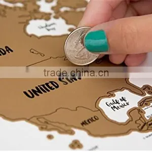 Travel Maps "It's a Beautiful World" Scratch Your Travels Track Map thumbnail-5