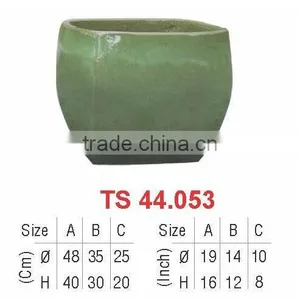 Vietnam Avocado Green Outdoor Ceramic Flower Pottery thumbnail-1