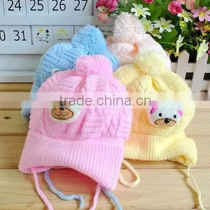 Baby Hat Boy Girl Infant Toddler Cute Soft Crochet Bear Hat Beanie Warm Newborn Cap thumbnail-1