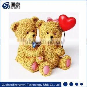 Custom Small Resin Couple Teddy Bear Figurines thumbnail-1