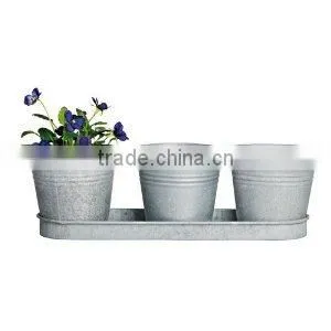 New Classice Metal White Finished Tray Planters thumbnail-1