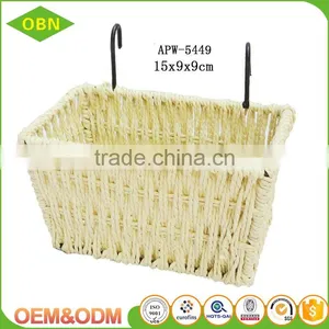 Cheap Colorful Paper Twine Woven Bike Basket for Kids thumbnail-4