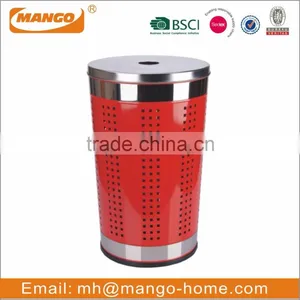 Stainless Steel Cover PP Bottom Colorful Cone Metal Laundry Basket thumbnail-3