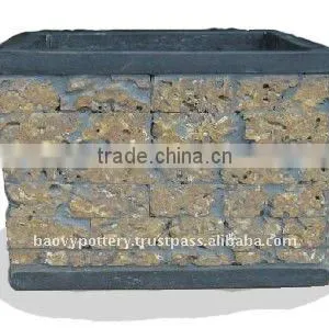 Light Concrete With Stone Planter thumbnail-1