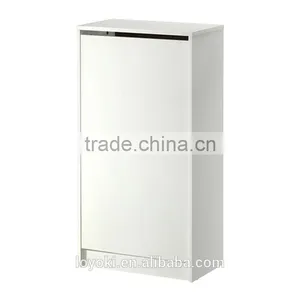 New Design Shoe Cabinet With 2 Compartments E1 Rank MDF Wooden Shoe Storage With Glossy Finished Shoe Cabinet thumbnail-1