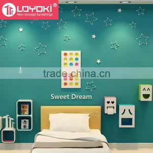 2016 New Arrival MDF Wood Star Shape Kids Room Wall Sticker 3D Home Decoration thumbnail-4