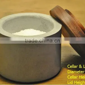 Kitchen Accessories Sugar Bowl / Concrete Salt Cellar With Black Walnut Lid thumbnail-1