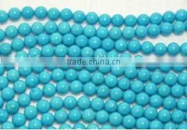 Wholesale 6mm Blue Round Loose Natural Turquoise Bead thumbnail-1