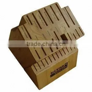 Regular 30- Slots Rubber Wood Knife Block, Stand, Holder thumbnail-1