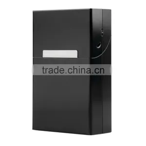 Black Aluminum Cigarette Case Cigar Metal Cigarette Box Holder Tobacco Storage Case Gift thumbnail-1