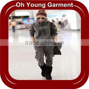Wholesale Cheap Fleece Track Hoody Jacket Sweatshirt for Women thumbnail-1